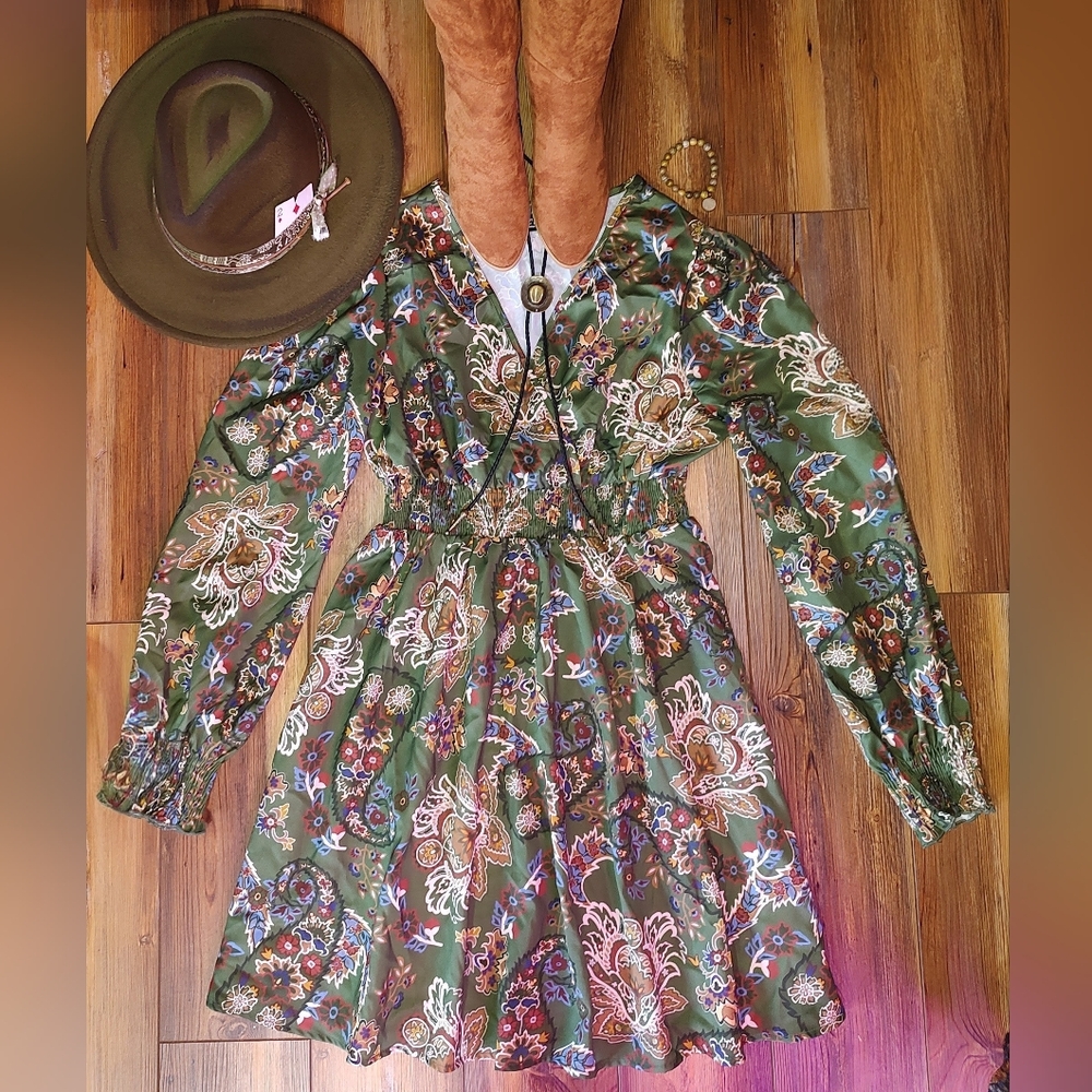 Floral Green Dress